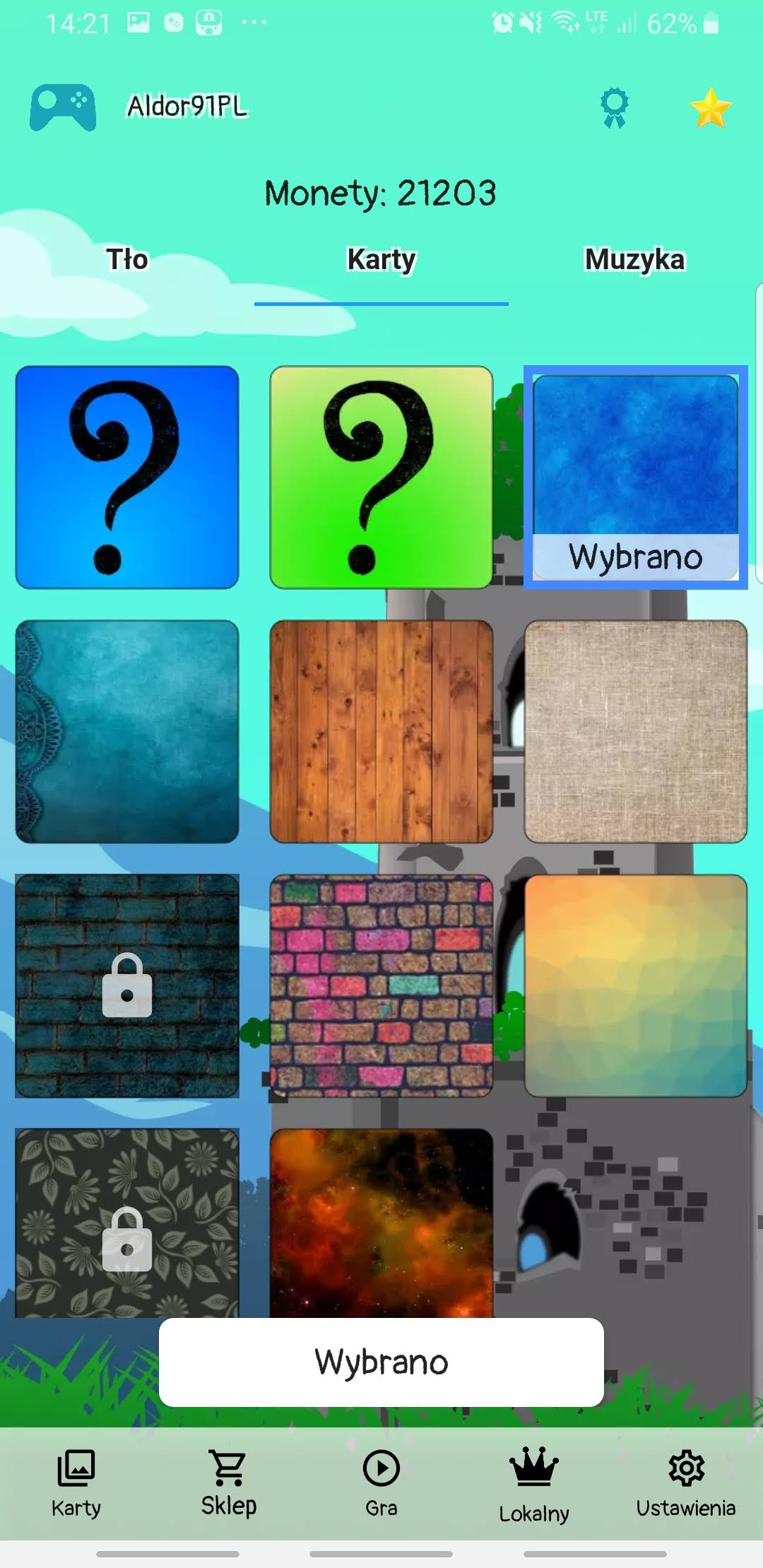 Sklep Cards Matching z różnymi wzorami rewersów kart